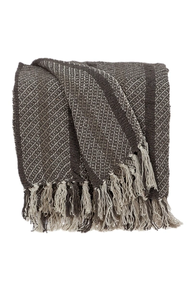 Parkland Collection Jax Casual Brown 52" X 67" Woven Handloom Throw In Brown