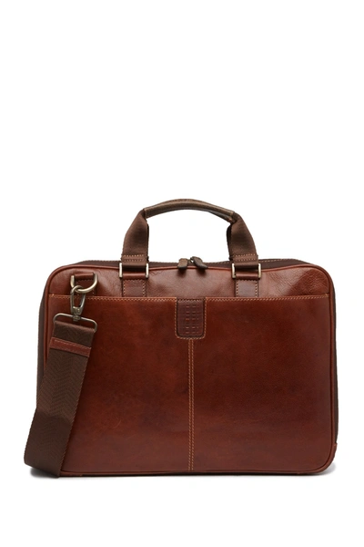 Shop Boconi Slim Zipster Laptop Briefcase In Cognac