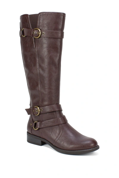 Shop White Mountain Footwear Loyal Tall Faux Leather Riding Boot In Brown