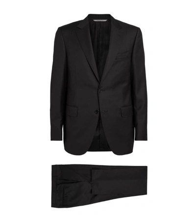 Shop Canali Wool 2-piece Suit In Black