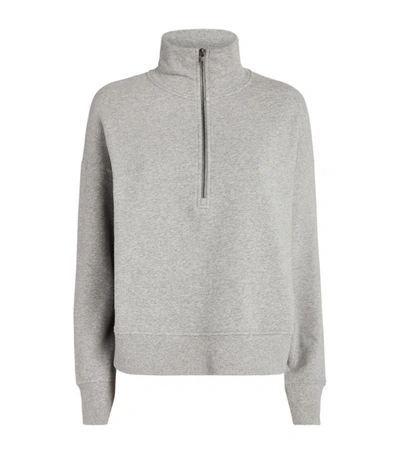 Shop Vince Cotton-blend Half-zip Sweatshirt