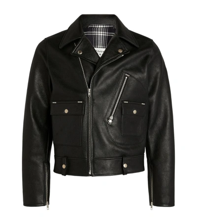 Shop Maison Margiela Leather Biker Jacket