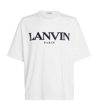 Shop Lanvin Embroidered Logo Oversized T-shirt
