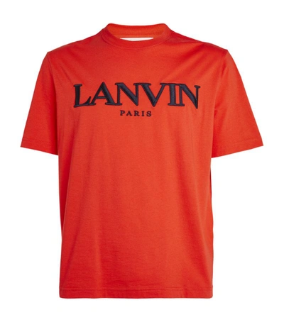 Shop Lanvin Embroidered Logo T-shirt