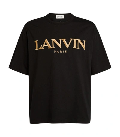 Shop Lanvin Embroidered Logo Oversized T-shirt