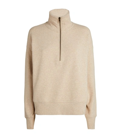 Shop Vince Cotton-blend Half-zip Sweatshirt
