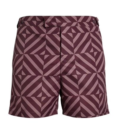 Shop Frescobol Carioca Angra Tile Tailored Swim Shorts