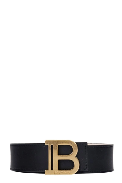 Shop Balmain B-belt Belts In Black Leather