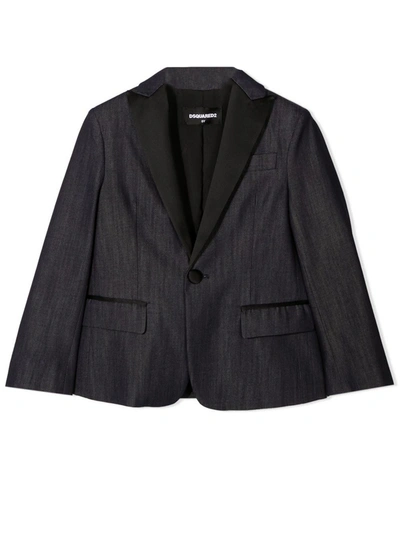 Shop Dsquared2 Blue Cotton Blazer