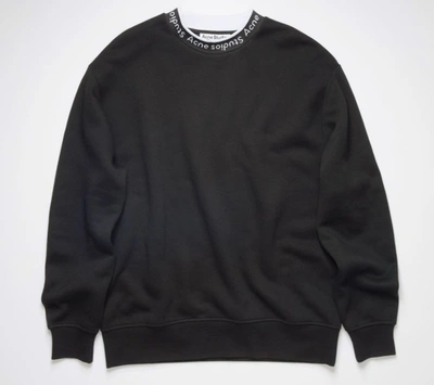 Shop Acne Studios Neck Logo Sweater In Black