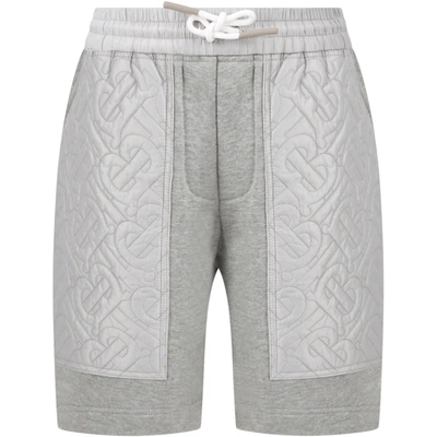 Shop Burberry Grey Short For Kids With Logos
