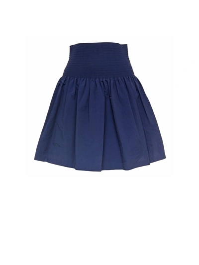 Shop Kenzo High Waist Flared Skirt In Midnight Blue