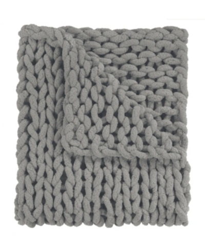 Shop American Heritage Textiles Chenille Knitted Throw, 40" L X 50" W In Light Gray