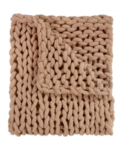 Shop American Heritage Textiles Chenille Knitted Throw, 40" L X 50" W In Light Brown