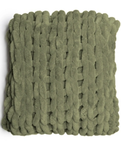 Shop American Heritage Textiles Chenille Knitted Throw, 40" L X 50" W In Light Green
