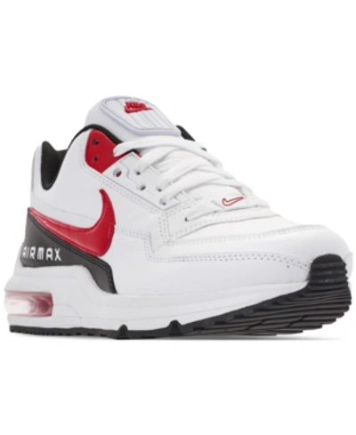 Shop Nike Men's Air Max Ltd 3 Running Sneakers From Finish Line In White, University Red-black