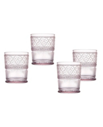 Shop Godinger Claro Double Old-fashioned Glasses, Set Of 4 In Pink