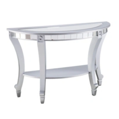 Southern Enterprises Pennsbury Glam Mirrored Demilune Console Table In Silver
