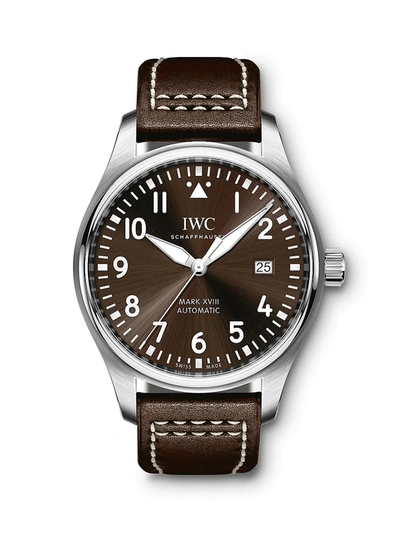 Shop Iwc Schaffhausen Pilot Mark Xviii Antoine De Saint Exupéry Stainless Steel & Leather Strap Watch