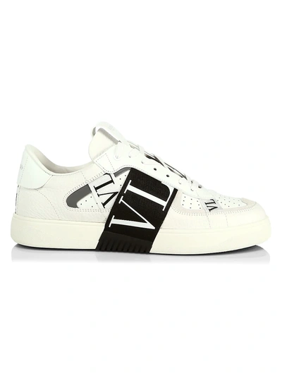 Shop Valentino Vl7n Banded Sneakers In White Black