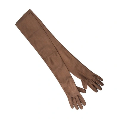 Shop Brunello Cucinelli Suede Gloves In Bronze