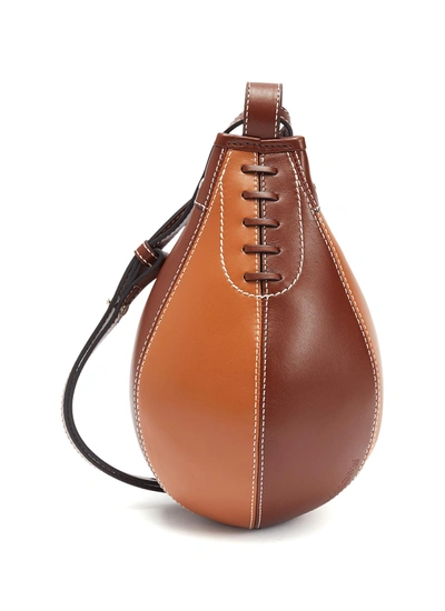 Shop Jw Anderson Punch Small Panel Leather Bag In Brown