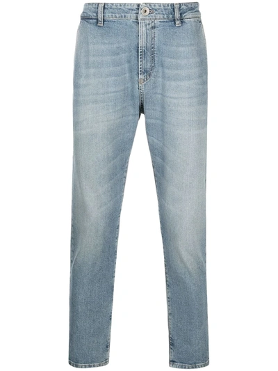 Shop Brunello Cucinelli Cropped Straight-leg Jeans In Blue