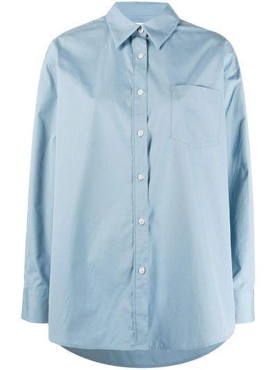 Shop Filippa K Sammy Long-sleeve Shirt In Blue