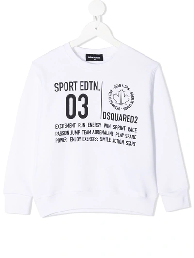 Shop Dsquared2 Slogan-print Sweatshirt In White