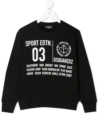 Shop Dsquared2 Slogan-print Sweatshirt In Black