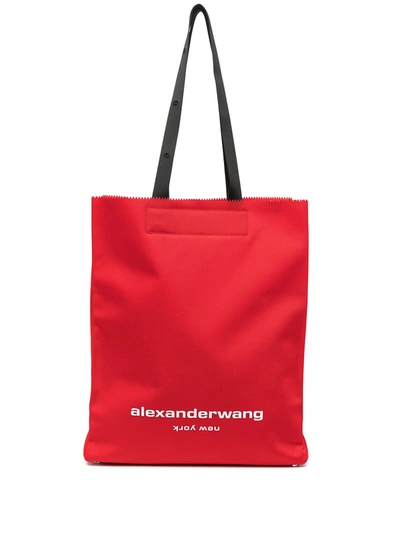 Shop Alexander Wang Lunch Logo Tote Bag In Red