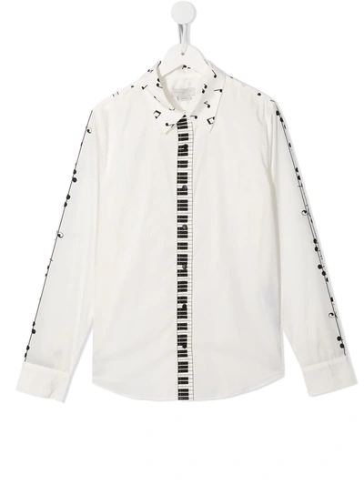 Stella Mccartney Music-print Long-sleeve Shirt In White