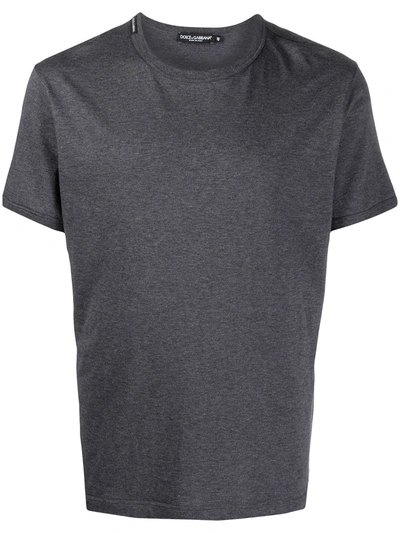 Shop Dolce & Gabbana Logo-patch Short-sleeve T-shirt In Grey