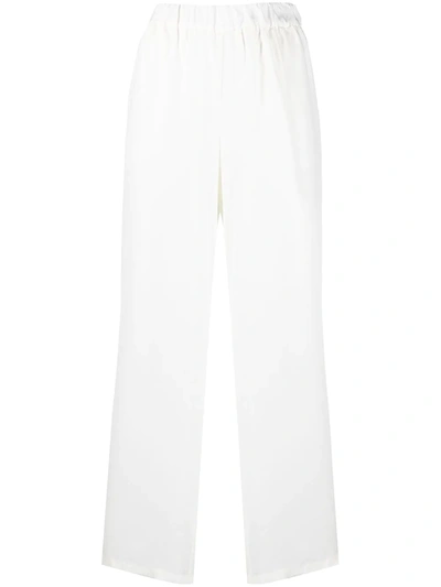Shop P.a.r.o.s.h High-waisted Flared Leg Trousers In White