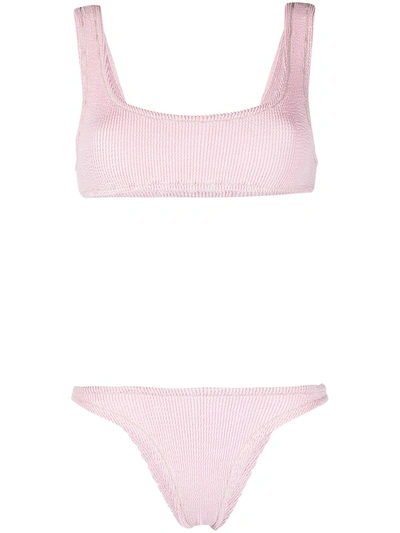 Shop Reina Olga Seersucker Bikini Set In Pink