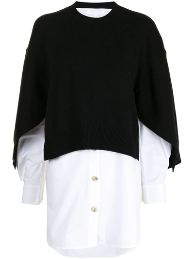 Shop Enföld Layered Knit Shirt In White