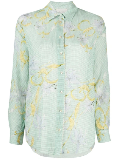 Shop Forte Forte Floral-print Shirt In Green