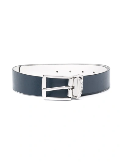 Shop Emporio Armani Teen Buckle-fastening Leather Belt In Blue