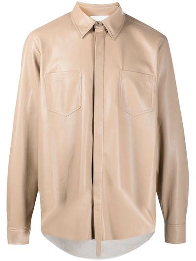 Shop Nanushka Button-down Shirt In Neutrals