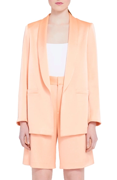 Shop Alice And Olivia Kylie Shawl Collar Jacket In Light Peach
