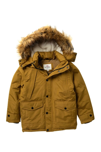 Shop Ben Sherman Parka With Removable Faux Fur Hood In Timberland