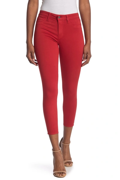 Shop L Agence Margot Coated Crop Skinny Jeans In High Risk Red Coated
