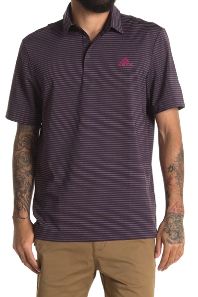 Shop Adidas Golf Ultimate365 Space Dye Stripe Polo Shirt In Nobprp/pow