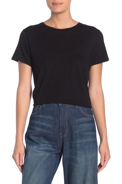 Shop Vince Crew Neck Shirttail T-shirt In Black