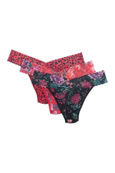 Shop Hanky Panky Original Rise Lace Thongs In On The Prowl/moody B