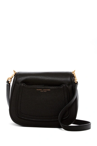 Shop Marc Jacobs Empire City Mini Messenger Leather Crossbody Bag In Black