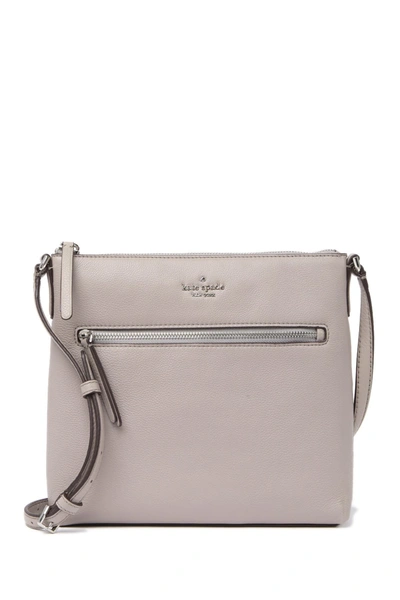 Shop Kate Spade Jackson Top Zip Leather Crossbody Bag In Softtaupe