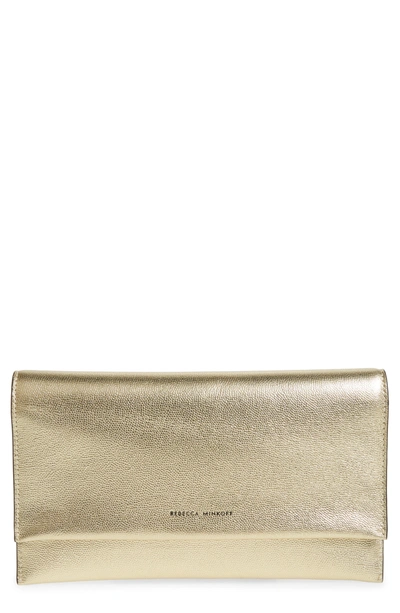 Shop Rebecca Minkoff Wallet Clutch In Gold