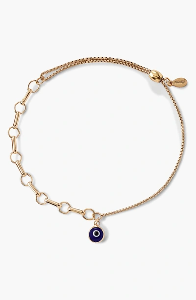 Shop Alex And Ani Evil Eye Charm Adjustable Bracelet In Gold