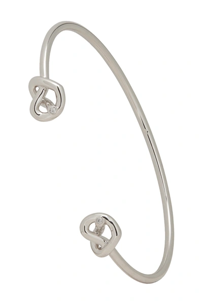 Shop Kate Spade Loves Me Knot Cz Double Knot Cuff In Silver